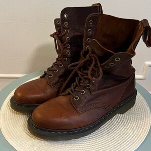 10 hole soft brown leather docs